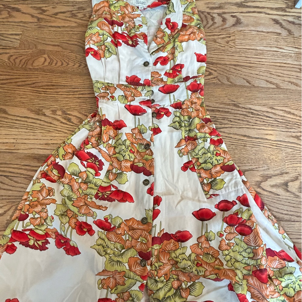 Handmade Floral Button-Up Dress